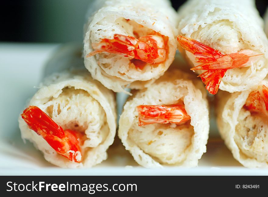 A close up of shrimps which covered with a layer of flour. A close up of shrimps which covered with a layer of flour.
