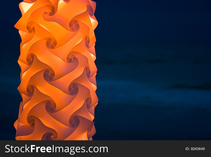 Lantern On Night Beach