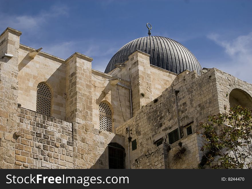 The walls of an historic Umayyad era palacee, inside the walls of Jerusalem. The walls of an historic Umayyad era palacee, inside the walls of Jerusalem.