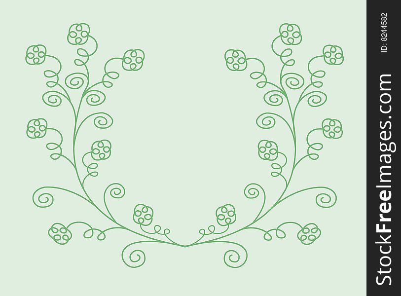 Green floral background, easy to edit, vector illustration.