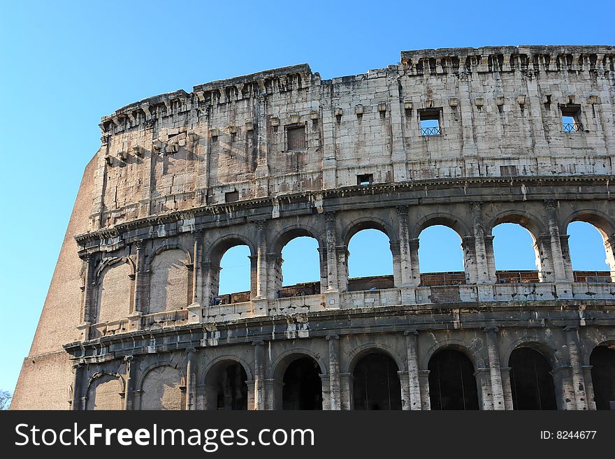 Classical Rome Colosseum shot in Italy. Classical Rome Colosseum shot in Italy