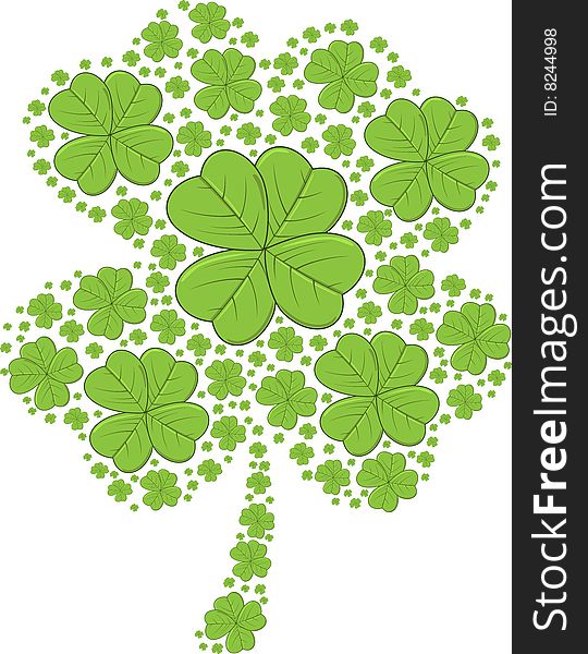 This is a shamrock/clover background design for St. Patrick's Day. This is a vector illustration. This is a shamrock/clover background design for St. Patrick's Day. This is a vector illustration.