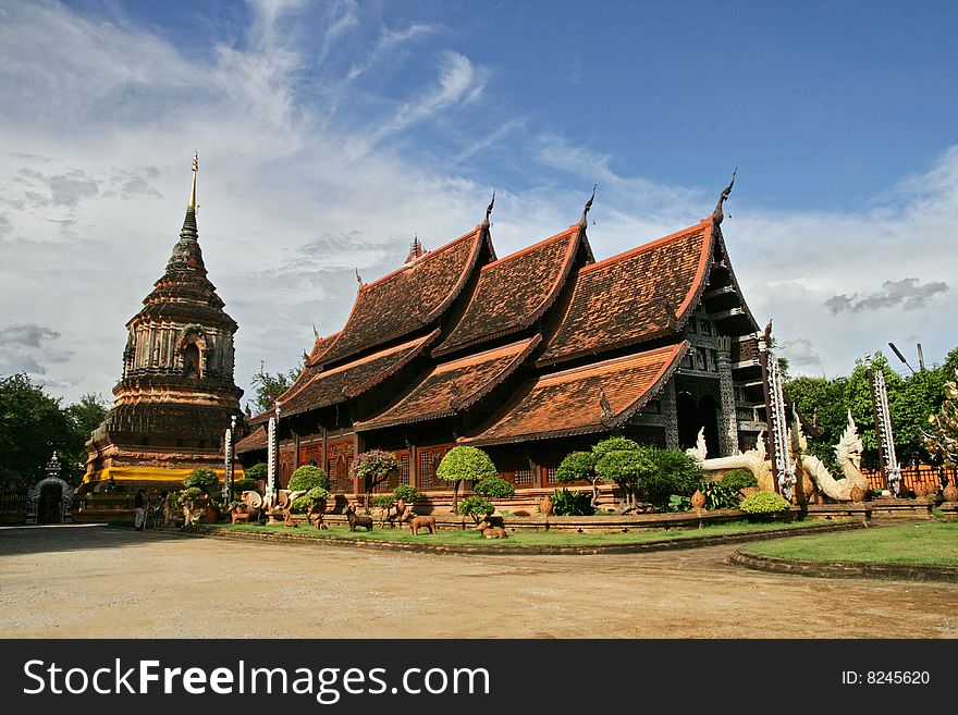 A buddhist temple in Chiang Mai, Thailand. A buddhist temple in Chiang Mai, Thailand