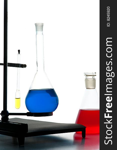 Chemistry experiment isolated on white background