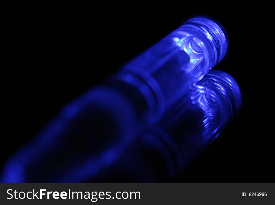 Blue lighted instrument of a laboratory unit