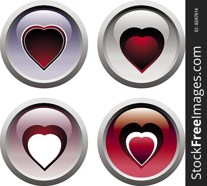 Set heart icons.
vector illustration.