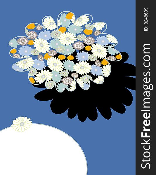 Vector design with colored flower. Vector design with colored flower