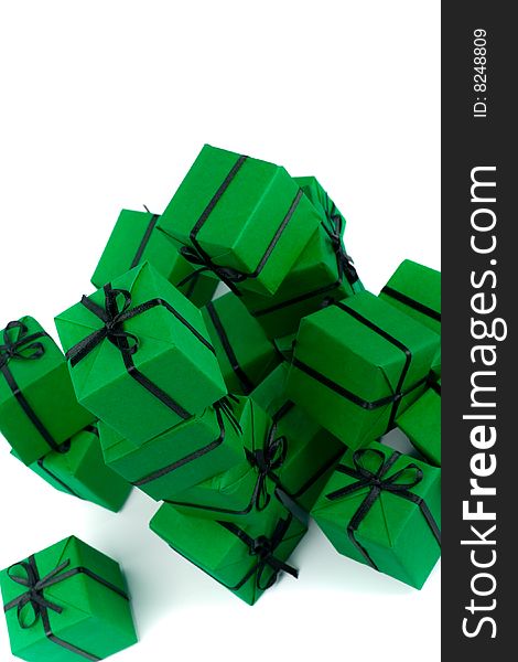 Green gift boxes