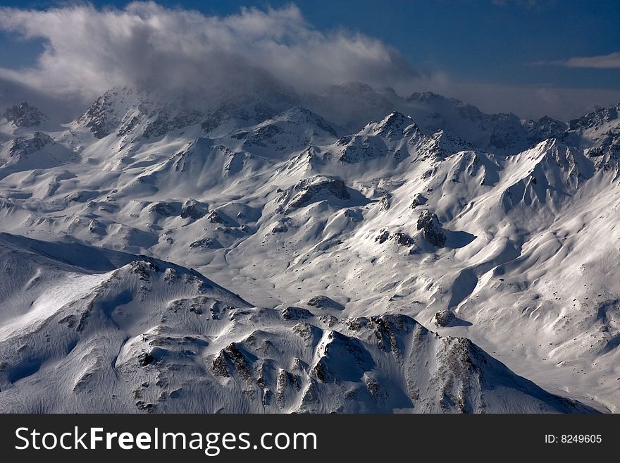 Ski rest in the Alpes. Skiing