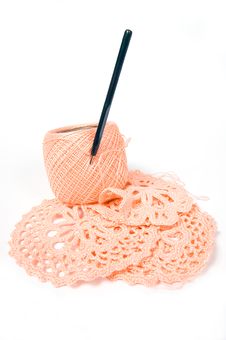 Yarn Ball And Crochet Hook Royalty Free Stock Photo