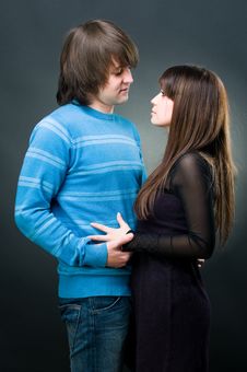 Young Couple Embracing Stock Photo