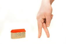 Hand Going To Toy House Royalty Free Stock Image Hand Going To Toy House Royalty Free Stock Image