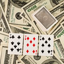 Playing Cards And Money Royalty Free Stock Images Playing Cards And Money Royalty Free Stock Images