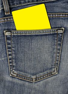 Jean Back Pocket And Empty Card Royalty Free Stock Photography Jean Back Pocket And Empty Card Royalty Free Stock Photography