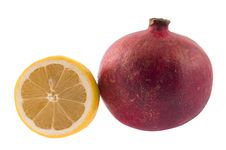 Lemon And Pomegranate Stock Photography