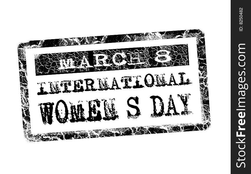 International women day. black stamp on white background. International women day. black stamp on white background