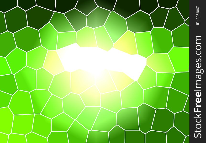 Green dynamic waves with crystal effect. abstract illustration. Green dynamic waves with crystal effect. abstract illustration