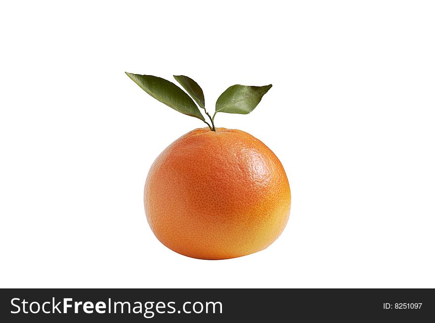 Ripe orange and green leaves  isolated on a white background. Ripe orange and green leaves  isolated on a white background.