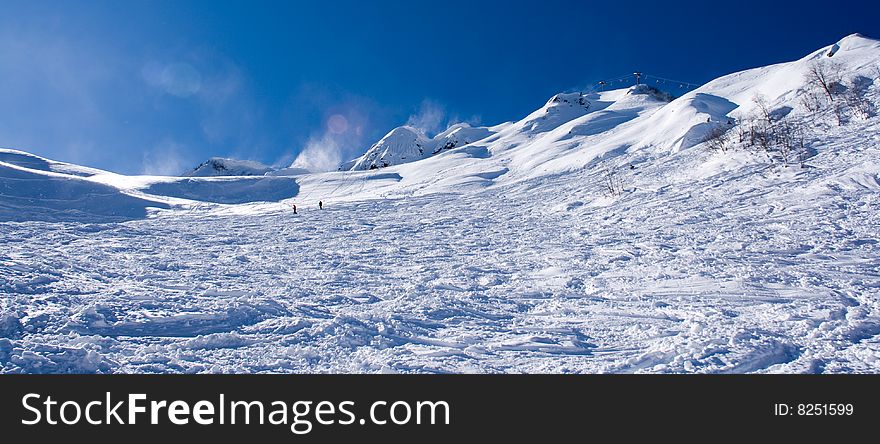 Ski resort. view on the slope