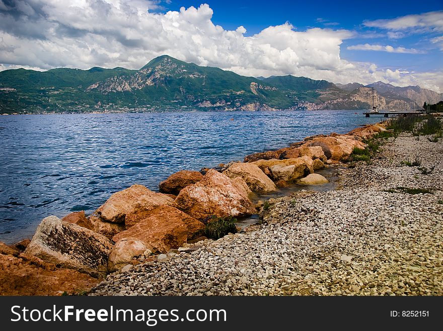 Garda lake view in the north of Italy. Garda lake view in the north of Italy