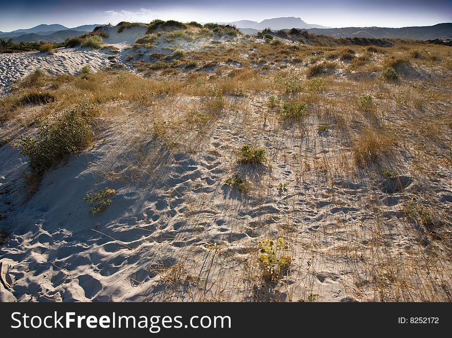 Sardinian Desertic Landscape In Italy
