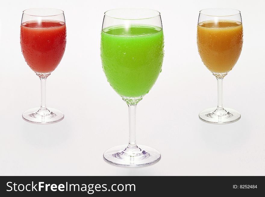 Image of three glass of fresh fruit juice. Image of three glass of fresh fruit juice