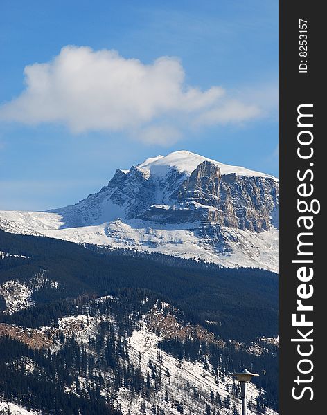 A cloud above moutain in Jasper town, Alberta, Canada. A cloud above moutain in Jasper town, Alberta, Canada