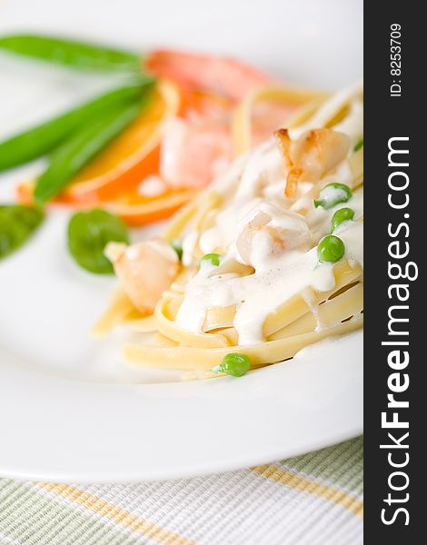 Seafood Pasta With Peas