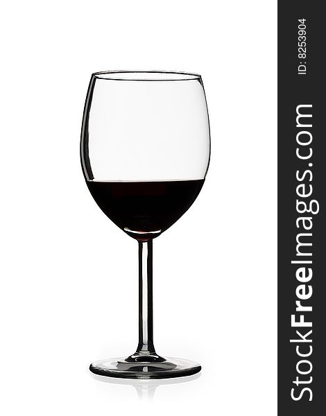 Red wine isolated on white background