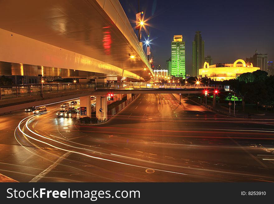 The night view of shanghai china. The night view of shanghai china.