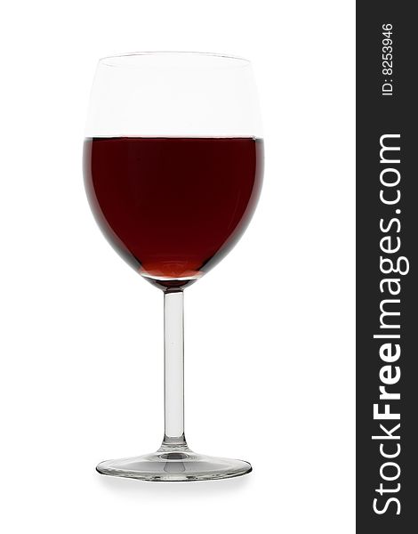 Red wine isolated on white background