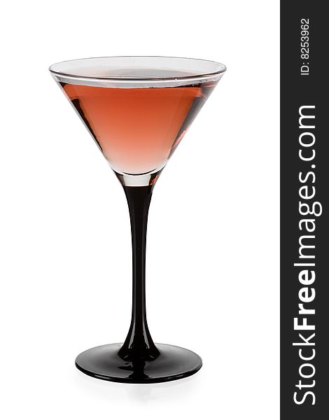 Red cocktail isolated on white background