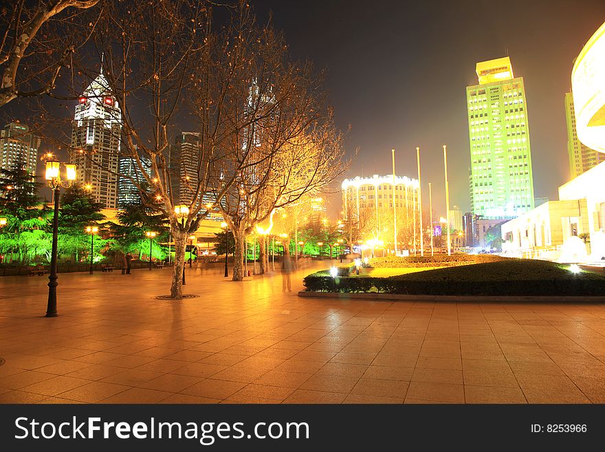 The night view of shanghai china. The night view of shanghai china.