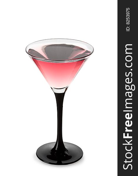 Red cocktail isolated on white background