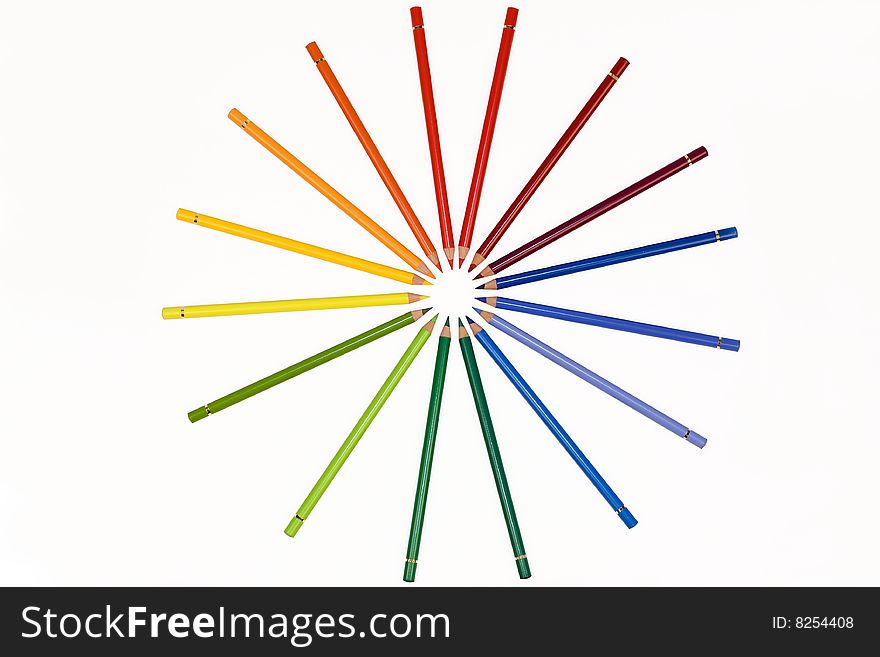 Artists' Graphic colour pencils forming circle. Artists' Graphic colour pencils forming circle