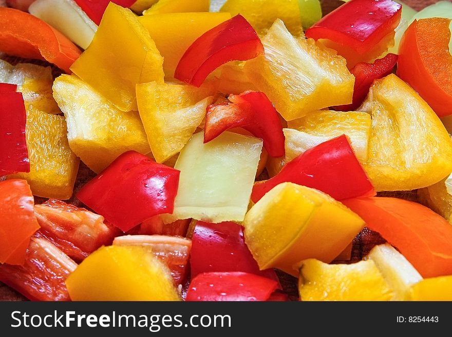 Fresh Peppers ready for cooking