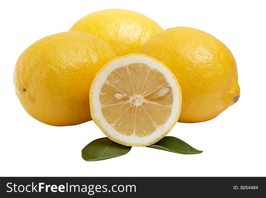 Lemons On A White Background.