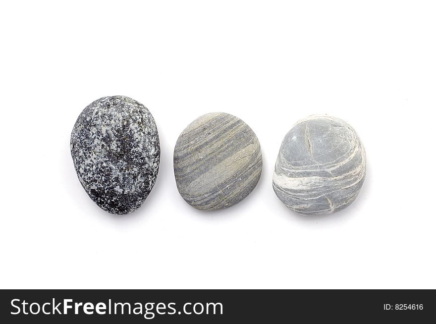 Beautiful colorful nature stones on white