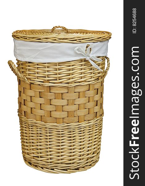 Laundry basket - isolated on white background with clipping path