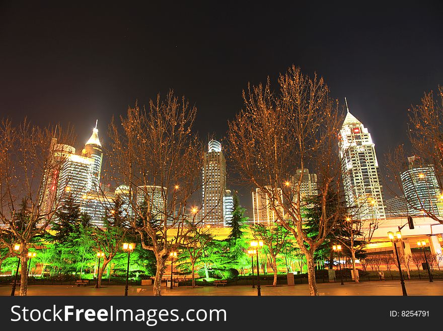 The night view of shanghai china. The night view of shanghai china.