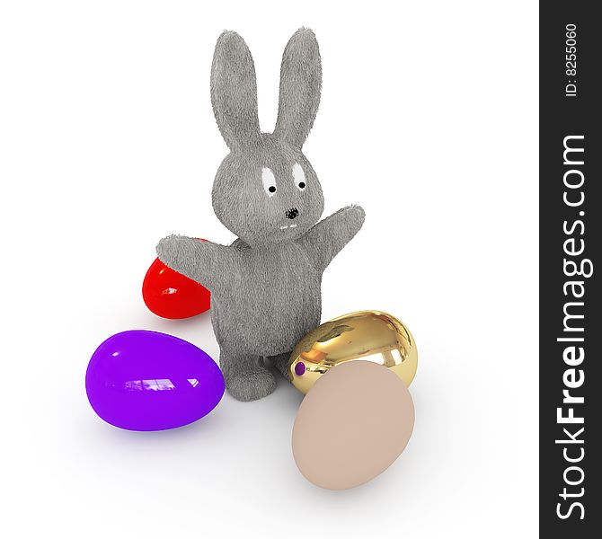 3d easter bunnies is among the eggs