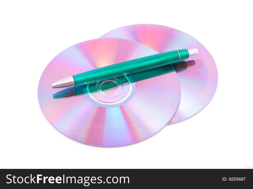 Compact disc on a white background