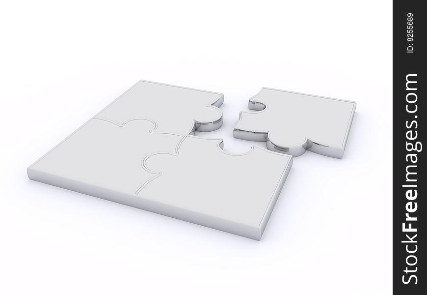 Puzzles On A White Background