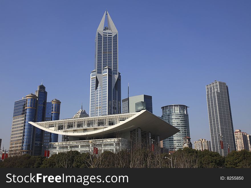 The modern building in shanghai.