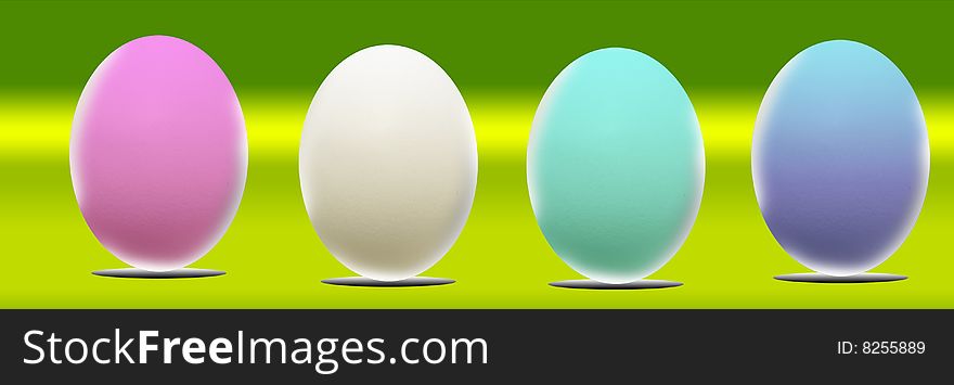 Colors easter eggs in a banner