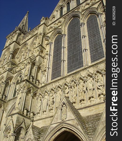 Detail of the famous Salisbury Cathedral, Wiltshire, England, UK. Detail of the famous Salisbury Cathedral, Wiltshire, England, UK