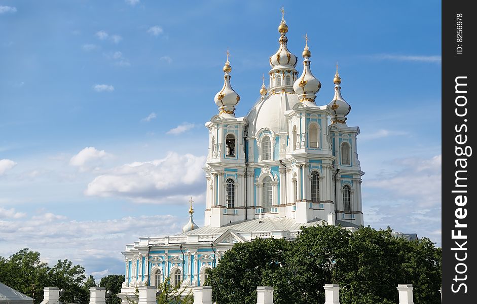 Smolny Cathedral by architect Rastrelli, St.-Petersburg, Russia. Smolny Cathedral by architect Rastrelli, St.-Petersburg, Russia.