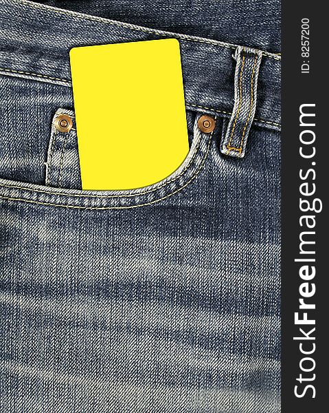 Jean Texture With Pocket And Empty Card