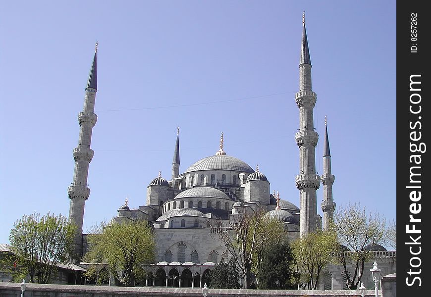 Domes and minarets of mosque in Istanbul