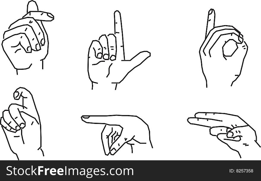 Illustration of Hand gestures for your design